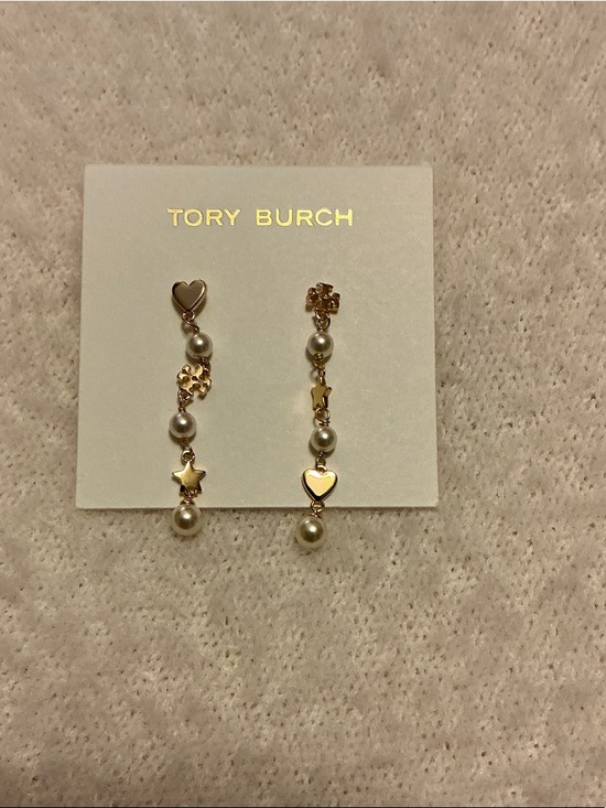 Tory Burch Jewelry - Tory Burch Gold-tone Heart & Star Pearl Drop Earrings